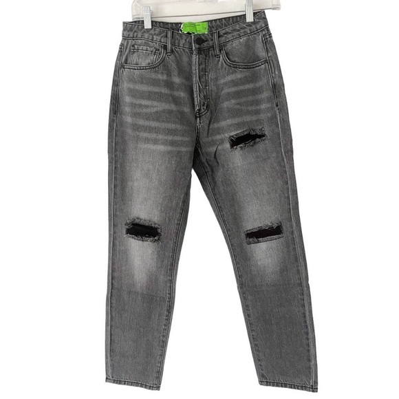 (A55) Free People x Sandrine Rose Destroyed Rain Straight Leg Jeans, Size 26 NWT - Picture 2 of 12